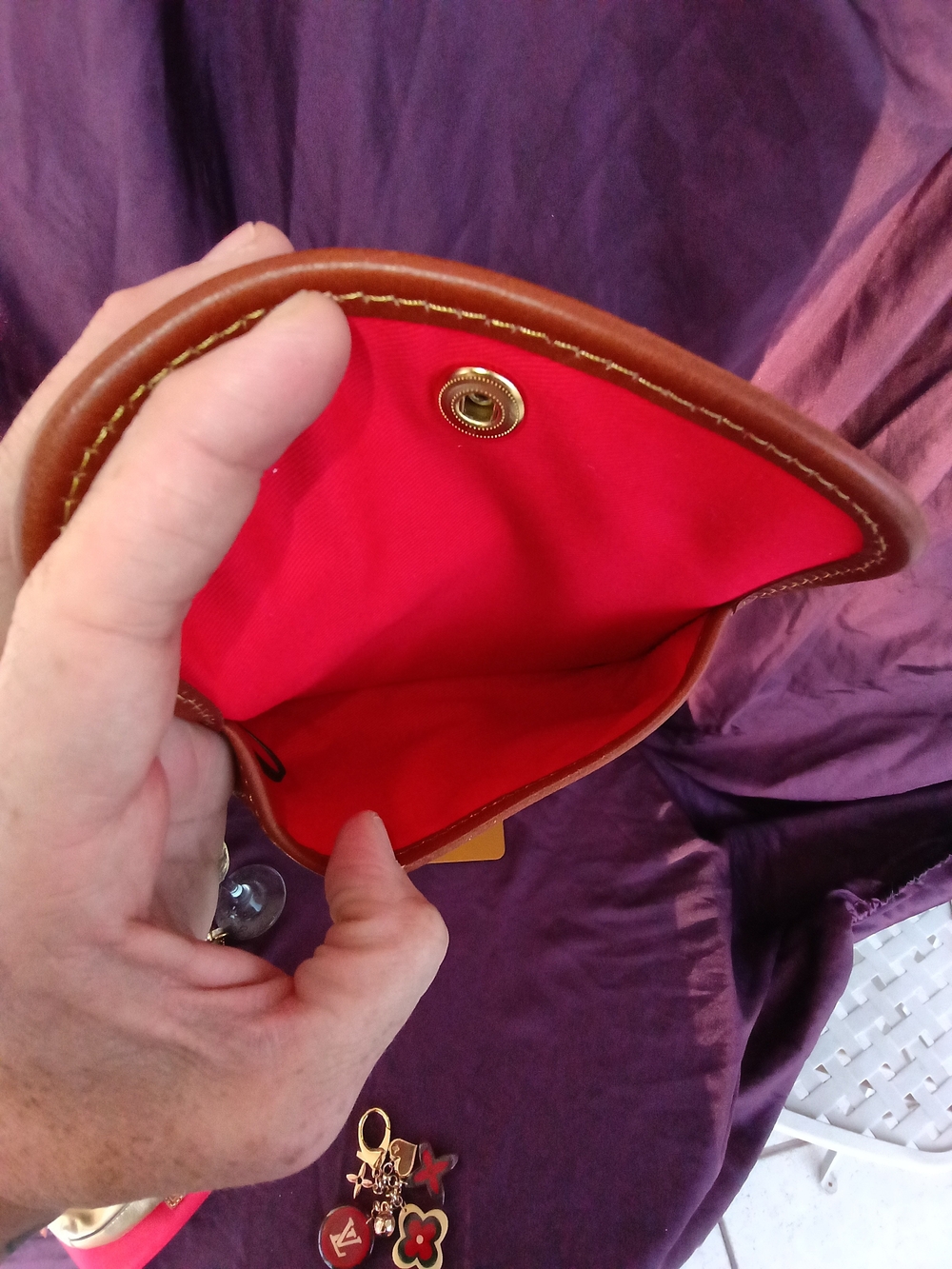 Dooney & Bourke Pebbled Leather Camel Wristlet - Picture 7 of 10